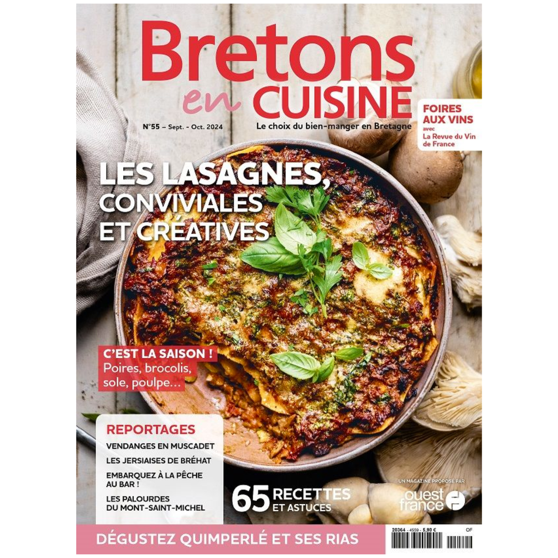 Bretons en Cuisine N°55 - Les lasagnes, conviviales et créatives, sept/oct 2024